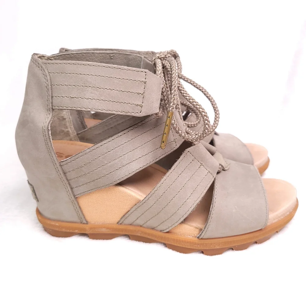 Sorel Joanie II NL3223-365 Lace Wedge Heel Sandals Women 8.5